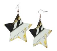 1 Pair Leather Earring for Women Cinema Clapboard And Popcorn Print the Earring Hooks Suitable for Party Daily Wear