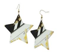 1 Pair Leather Earring for Women Cinema Clapboard And Popcorn Print the Earring Hooks Suitable for Party Daily Wear