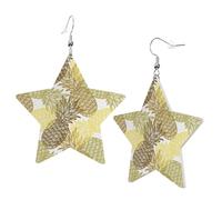 1 Pair Leather Earring for Women Exotic Tropical Pineapples Print the Earring Hooks Suitable for Party Daily Wear