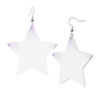 1 Pair Leather Earring for Women Framing Lilac Flowers in Blossom Print the Earring Hooks Suitable for Party Daily Wear