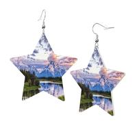 1 Pair Leather Earring for Women grand teton national park Print the Earring Hooks Suitable for Party Daily Wear