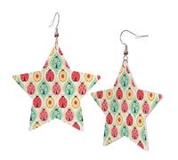 1 Pair Leather Earring for Women Ladybugs Cartoon Pattern Print the Earring Hooks Suitable for Party Daily Wear