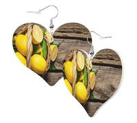 1 Pair Leather Earring for Women One Basket Lemons Print Leather Earring Hooks Suitable for Party Daily Wear