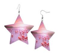 1 Pair Leather Earring for Women pink flamingos Print the Earring Hooks Suitable for Party Daily Wear