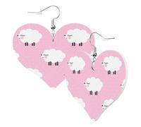 1 Pair Leather Earring for Women Pink Sheep Print Leather Earring Hooks Suitable for Party Daily Wear
