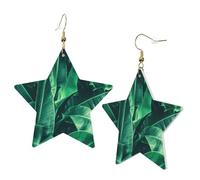 1 Pair Leather Earring for Women Tropical Banana Leaf Print Earring Hooks Suitable for Party Daily Wear