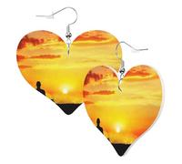 1 Pair Leather Earring for Women Yoga Meditation Print Earring Hooks Suitable for Party Daily Wear