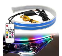 1 pair LED Headlight Strip Tube Light, Waterproof Sequential Flowing Turn Signal Lamp, DRL LED Strip Car Daytime Running Light, RGB multi-color headlights, suitable for most cars (30cm)