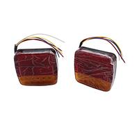 1 Pair Left & Right Red & Yellow 12V Rear Stop LED Lights 26 LED beads Tail Brake Indicator Lamp Universal Fits for Trailer Truck Tipper Van Mowers