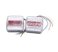 1 Pair Left & Right White 12V Rear Stop LED Lights 26 LED beads Tail Brake Indicator Lamp Universal Fits for Trailer Truck Tipper Van Mowers
