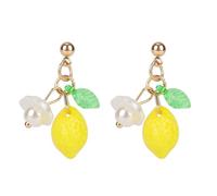 1 Pair Lemon Dangle Earrings, Resin Yellow Fruit Charms Dainty Jewelry for Women, Cute Summer Accessories Gift for Her