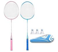 1 Pair Light Weight Badminton Racket Set Professional Double Badminton Racquet Shuttlecocks Racquet for 2 Players The Shuttlecocks Racquet for Children's Players Indoor Outdoor Sports Play