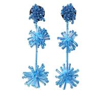 1 Pair Long Earrings Women for Beaded Cute Earrings Rice Bead Ear Accessories Handmade Ear Ring Hanging Ear Dangler Ear Pendant Decorative Pendant Blue