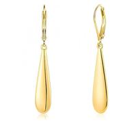1 Pair Long Teardrop Dangle Earrings, Gold Drop Earrings for Women, Trendy Gold Long Water Tear Drop Earrings, Gold Plated Leverback Dangle Earrings for Gift Mom Wife Fashion Jewelry Accessories