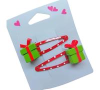 1 Pair Lovely Christmas Hair Clips Non Slip Design for Women and Girls Hair Bullet for Christmas Festival Celebration