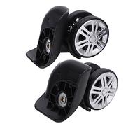 1 Pair Luggage Replacement Wheels, Black Mute Suitcase Caster Wheels Repair Parts for Carry-on Bag
