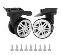 1 Pair Luggage Wheel Replacement, Universal Suitcase Caster Mute Double Row Wheels, Spare Spinner Luggage Caster, 360 Degrees Swivel Wear Resistant Wheels for Hard Shell Travel Suitcase Repair
