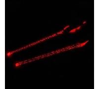 1 Pair Luminous Drum s for Stage Performance - Glow-in-the-Dark 5A Polymer Drum s, 14mm Diameter × 406mm, Red/Blue/Green/White/Yellow/Pink(Red)