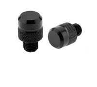 1 Pair M10 X 1.25 Clockwise CNC Mirror Hole Plug Compatible With Motorcycle Scooters Electric Bicycles Tricycles,10mm Rearview Mirror Screws(Black)