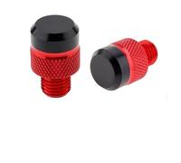 1 Pair M10 X 1.25 Clockwise CNC Mirror Hole Plug Compatible With Motorcycle Scooters Electric Bicycles Tricycles,10mm Rearview Mirror Screws(Red)