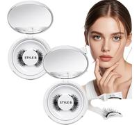 1 Pair Mag/Netic Eyel/ashes,No Glue Needed Eyel/ashes Kit,Natural Looking Reusable Mag/netic Eyelas/hes with Tool,Fake eyela/shes Kit for Beginners,Waterproof & Lightweight Fa/lse Eyel/ashes,Style B