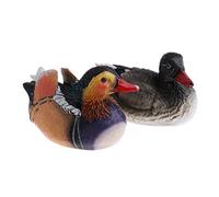 1 Pair Mandarin Duck Statue Set - Floating Statues for Water Garden, Photography Prop, Decoration, Early Childhood Education Gift
