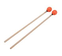1 Pair Marimba Mallets Medium Hard Yarn Head Marimba Sticks Percussion Mallets with Maple Handle for Percussion Playing MQ-06 (Orange)