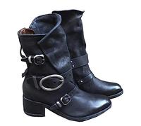 1 Pair Medieval Women's Boots Steampunk Knight Boots with Round Toe Buttons for Cosplay (41)