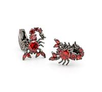 1 Pair Men Cool Scorpion Cufflinks Crystal Material White Color-red