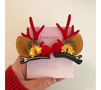 1 Pair Merry Christmas Hairclips Merry Christmas Elk Horn Hair Clip Deer Horn Bell Headband Girl Gifts Happy New Year Party Dress Up