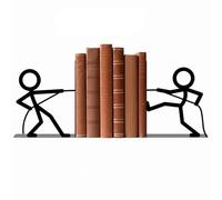 1 Pair Metal Book Ends Funny Person-Shaped Bookends for Shelves