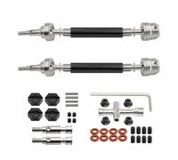 1 Pair Metal CVD Drive Shaft with Hex Adapter RC Upgrade Parts for ARRMA 1/10 2WD Gorgon RC Car (Black)