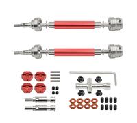 1 Pair Metal CVD Drive Shaft with Hex Adapter RC Upgrade Parts for ARRMA 1/10 2WD Gorgon RC Car (Red)