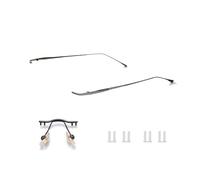 1 Pair Metal Frame Arms Rimless Glasses Legs and Nose Bridge Titanium Alloy Glasses Replacement Temple (Double Hole)