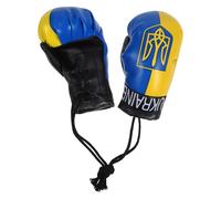 1 Pair Mini Boxing Gloves Keychain Pendant Featuring Ukrainian Flag, Sport Charm for Car and Bag Accessories, Lightweight Decoration for Boxing Events and Parties
