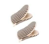 1 Pair Mini Oven Mitts,High Heat Resistant Oven Gloves,Kitchen Short Oven Mit with Hanging Loop for BBQ, Baking, Cooking and Grilling, (Khaki)