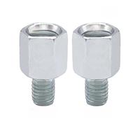 1 Pair Mirror Adapter M10 M8 Clockwise Motorcycle Motorbike Rearview Mirror Adapter Bolt Steel Metal For Motorcycle Support Bracket(Silver(M8-M10))