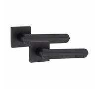 1 Pair Modern Lima Design Matt Black Premium Internal Door Handles Square Rose - Golden Grace