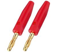 1 Pair Monacor BP-30G/RT Speaker Banana Plugs 4.0 Mm Red 2 Pieces