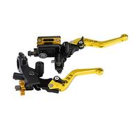 1 Pair Motorcycle Brake and Clutch Levers Universal Brake Clutch Master Cylinder Reservoir Levers 7/8"(22mm) (Gold) Brakes/Brake Drums and Accessories Brakes/brake drums and accessories