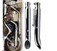 1 Pair Motorcycle Exhaust Muffller Pipe For Harley For Suzuki VL 125 800 1500 Intruder Bobber Chrome Tapered Turn Out Iron Silencer Accessories (Color : Chrome)
