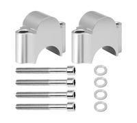 1 Pair Motorcycle Handlebar Riser Bar Mount Clamp 28mm 1 1/8 Inch 22mm 7/8 Inch Compatible with Universal Handlebars(22MM Silver)