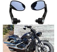 1 Pair Motorcycle Rear View Mirrors Black Universal 7/8 22MM Handebar Bar End Side Mirror for Scooter