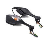1 Pair Motorcycle Rear View Mirrors Foldable Rearview Side With LED Turn Signal Light Auto Accessories Motorcycle Mirrors(Clear)