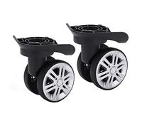 1 Pair Mute Double Row Swivel Luggage Wheels Replacement for Suitcase Trolley With Multiple Screws