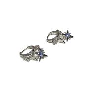 1 Pair Mysterious Blue Octagram Alloy Ear Cuff Jewelry Lightweight Comfortable Earrings Accessory for Women Girl Comfortable Octagram Jewelry