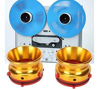 1 Pair Nab Hub Adapters, Reel to Reel Tape Nab Hub Adapter, 10 Inch Aluminium Nab Hub Adapter for Studer for Revox for Akai for Teac (Gold)