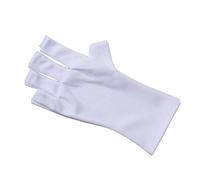 1 Pair Nail Lamp Gloves, Professional Comfortable Fingerless Gloves Hand Mask for Protection Skin from The Sun and Nail Lamp (White Short)