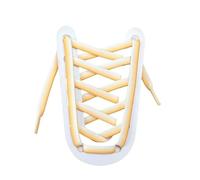 1 Pair No Tie Elastic Shoelaces Flat Polyester Laces for Sneakers Men Women(White beige yellow,100cm)