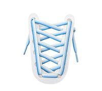 1 Pair No Tie Elastic Shoelaces Flat Polyester Laces for Sneakers Men Women(White blue,120cm)